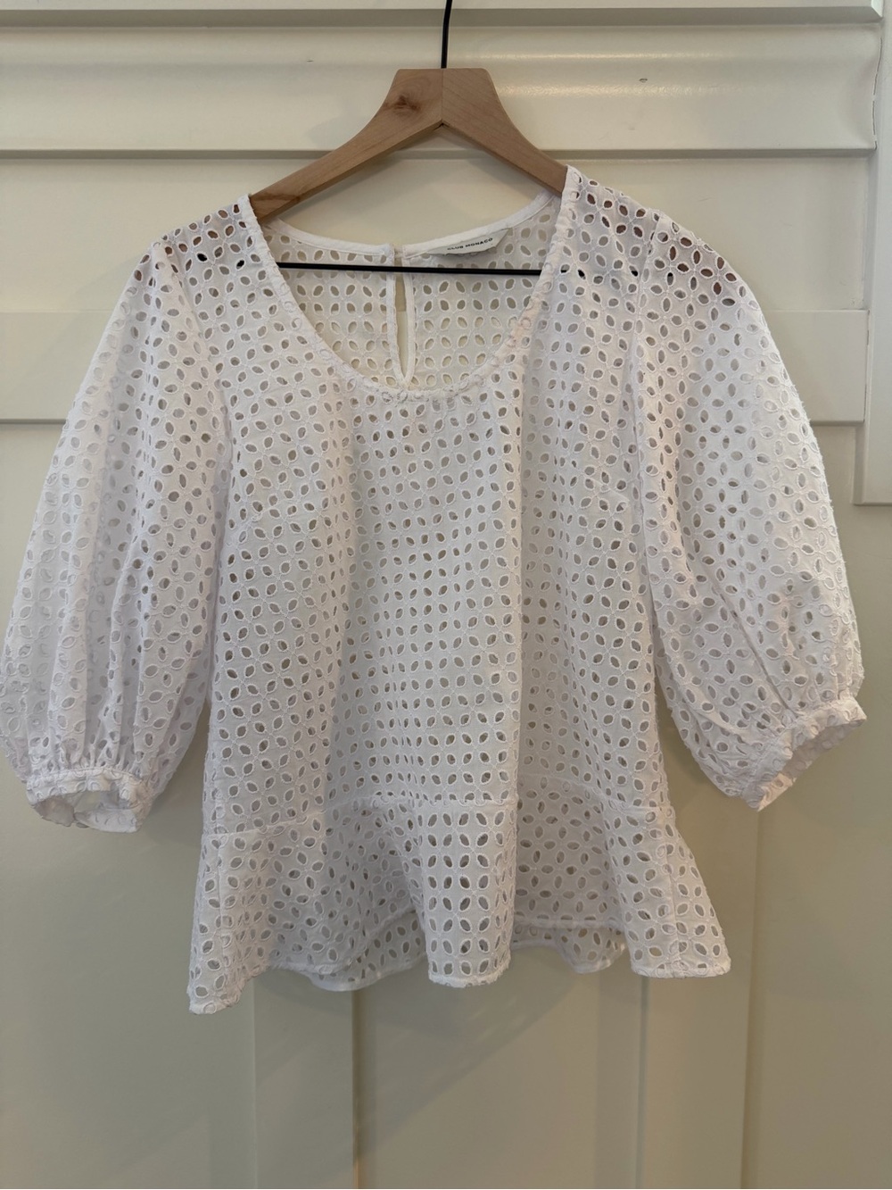 Club Monaco White Eyelet Lace Top